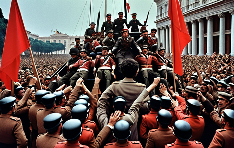 **
A dramatic scene depicting the Red Brigades in 1978. Show the kidnapping of former Italian Prime Minister Aldo Moro. The image should convey a sense of chaos and political turmoil. The style should be realistic and historically accurate, with a dark and serious tone.
**