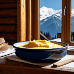 Northern Italy - Alpine Cuisine**

"A rustic wooden table laden with a hearty meal in a cozy Alpine chalet. Focus on a steaming bowl of polenta topped with melted butter and a side of crusty rye bread. In the background, a snow-capped mountain range is visible through a window. The scene evokes warmth and tradition. Safe for work, appropriate content, fully clothed, professional, modest, family-friendly, perfect anatomy, natural proportions, professional food photography, high quality."

**