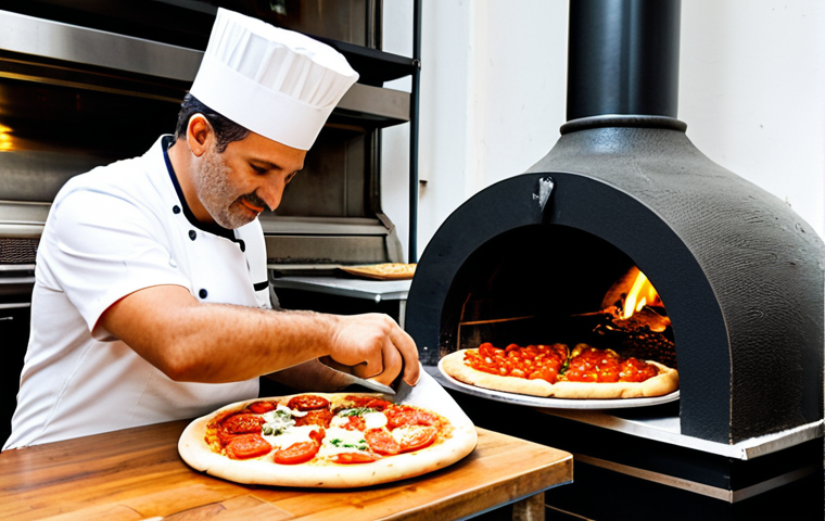 **
"A brightly lit, family-friendly pizzeria in Naples, Italy. A chef wearing a clean white uniform is carefully placing fresh San Marzano tomatoes and bufala mozzarella on a pizza dough. The pizza is about to be placed in a traditional wood-fired oven. The restaurant is bustling with customers. Fully clothed patrons are enjoying their meals at wooden tables. Safe for work, appropriate content, fully clothed, professional, perfect anatomy, correct proportions, natural pose, well-formed hands, proper finger count, natural body proportions, high quality, professional photography, realistic."
**